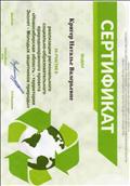 Сертификат за участие в реализации регионального социально - образовательного природоохранного проекта "Новосибирская область - территория Эколят - Молодых защитников природы" 2020 год.